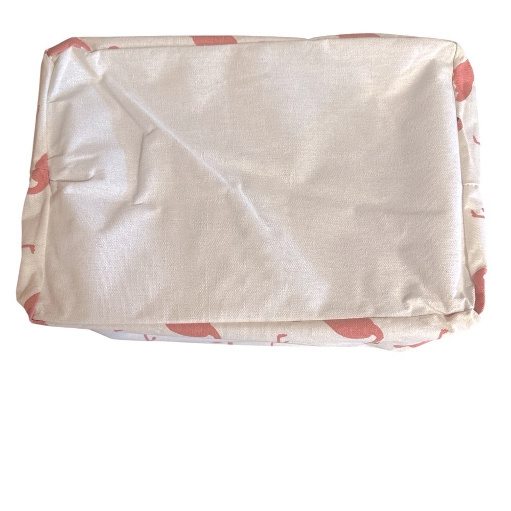Flamingo Rectangular Storage Basket Pink Cream Tote Collapsible Waterproof - Picture 3 of 11